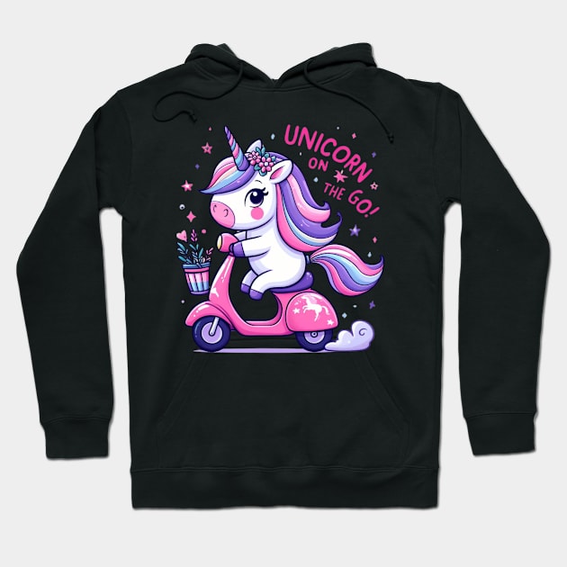 Unicorn on the go Hoodie by zeevana